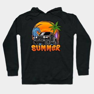 Grey Jeep Wrangler Summer Holiday Hoodie